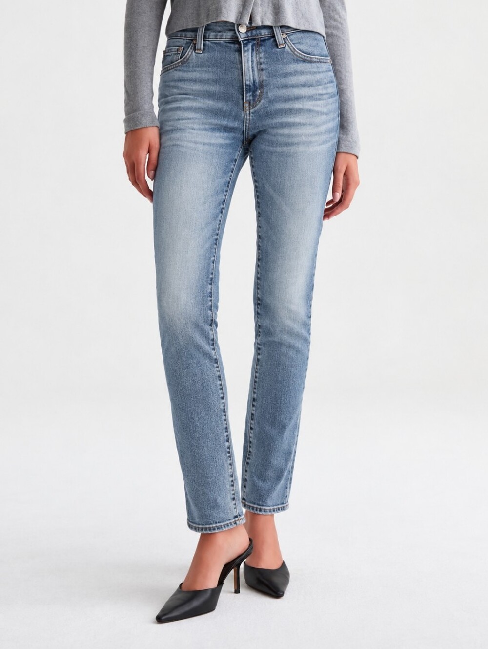 ❤ AG ADRIANO GOLDSCHMIED MARI HIGH RISE SLIM STRAIGHT JEANS, AG-ED DENIM, 6 (28)